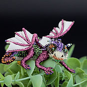 Украшения handmade. Livemaster - original item LEELA miniature dragon brooch. Sculptural embroidery.. Handmade.