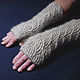 Order Women's knitted fingerless gloves Clouds. Warm Yarn. Livemaster. . Mitts Фото №3