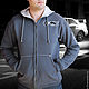 Order Men's grey wolf hoodie, zip-up hoodie with hood. Lara (EnigmaStyle). Livemaster. . Sweatshirts for men Фото №3