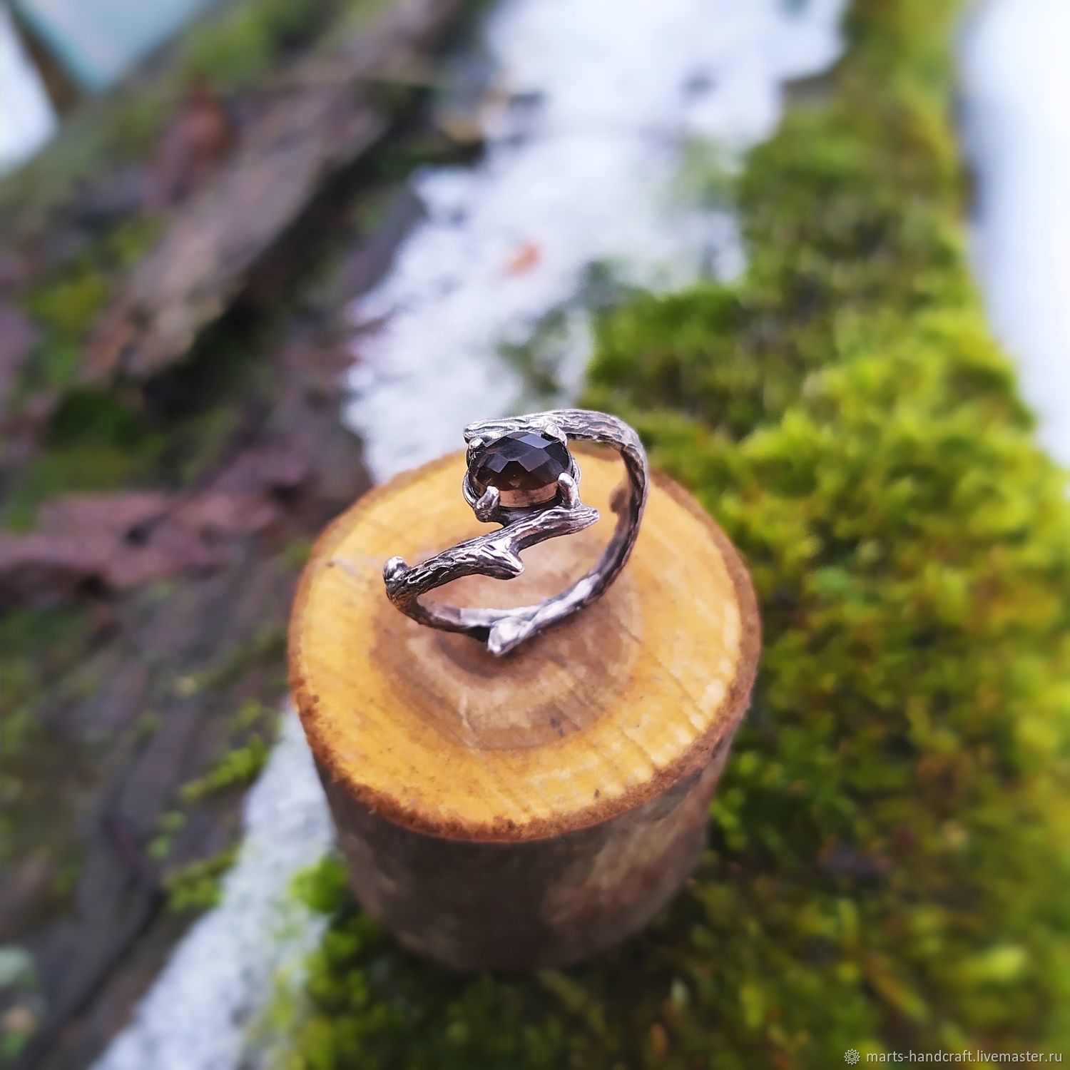 Серебряное лесное кольцо с раухтопазом, Кольца, Нижний Новгород,  Фото №1