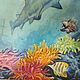 Order Underwater painting 30 by 40 cm shark fish corals a gift for a diver. paintmart (oikos). Livemaster. . Pictures Фото №3