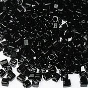 Материалы для творчества handmade. Livemaster - original item 10g 4mm cube 49 Opaque Jet Japanese beads TOHO black nephros. Handmade.