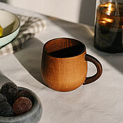 Посуда handmade. Livemaster - original item Cedar wooden mug for 200 ml. C71. Handmade.