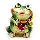 Ceramic figurine 'Frog with beetle', Figurines, Balashikha,  Фото №1