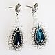 Серьги с апатитами и кристаллами Swarovski "Ocean wave". Серьги классические. Соловьева Елена. Интернет-магазин Ярмарка Мастеров.  Фото №2