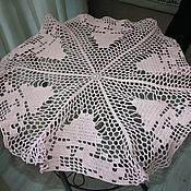 Винтаж: Скатерть плетёная из сияющей вискозы  с кистями