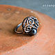 Copper ring with hematite - delicate ring with natural stone, Rings, Ulan-Ude,  Фото №1