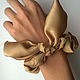Gold silk hair band with bow. Gift idea girl. Scrunchy. silk100silk (silk100silk). Online shopping on My Livemaster.  Фото №2