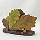 Napkin holder `Autumn oak`. Openwork ceramic and ceramic flowers Elena Zaichenko
