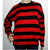 Одежда handmade. Livemaster - original item Kurt Cobain Striped Knitted Oversize Sweater. Handmade.