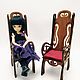Кресло Арт-Нуво с резной спинкой для кукол ростом до 45см, Мебель для кукол, Москва,  Фото №1