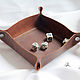 Арена для кубиков днд Dice tray из натуральной кожи коричневая, Настольные игры, Москва,  Фото №1