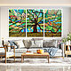 The tree of life. Large interior green painting abstraction, Pictures, St. Petersburg,  Фото №1