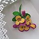 Брошь - В Анютиных глазках. Брошь-булавка. Knitted flowers. Ярмарка Мастеров.  Фото №6