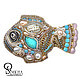 Brooch 'delicate Fish with turquoise'. Brooches. Simkha - Jewelry For Joy. Online shopping on My Livemaster.  Фото №2