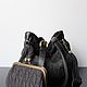 New Black leather bag, knitted. Classic Bag. Olga'SLuxuryCreation. My Livemaster. Фото №5