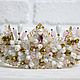 White pink large crown of stones wedding. Crowns. Beaded jewelry by Mariya Klishina. Online shopping on My Livemaster.  Фото №2