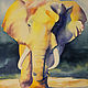 Картины: картина акварелью Слон