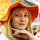 Оранжевая шляпка. Шляпы. Ручной войлок, ТанКа. Интернет-магазин Ярмарка Мастеров.  Фото №2
