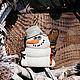 Снеговик Игрушка на елку. Елочные игрушки. Худ.-керамическая мастерская. Интернет-магазин Ярмарка Мастеров.  Фото №2