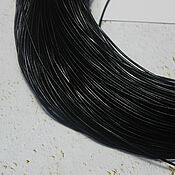 Материалы для творчества handmade. Livemaster - original item Leather cord 1 mm Black 50 cm genuine leather. Handmade.