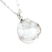 Украшения handmade. Livemaster - original item White Druse agate pendant, silver pendant, chic pendant. Handmade.
