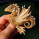 Brooch dragon 'Margo'. Brooch beads. Golden Dragon, Brooches, Moscow,  Фото №1