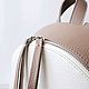 Кожаный женский рюкзак Gordeous молочный+бежевый. Рюкзаки. AUGUST BAGS. Ярмарка Мастеров.  Фото №6