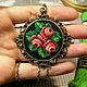 Order Pendant with embroidery 'Roses'. Anna's pretty things (flowertenderann). Livemaster. . Pendants Фото №3