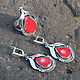Belladonna jewelry set with corals made of 925 HC0017 silver. Jewelry Sets. Sunny Silver. My Livemaster. Фото №4