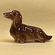 Dachshund long-haired porcelain figurine, Figurines, Moscow,  Фото №1