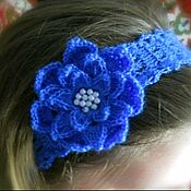 Работы для детей, handmade. Livemaster - original item Knitted headband for the girl "Chrysanthemum".. Handmade.