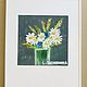 Oil pastel painting of a field bouquet with daisies 'Give' 280h280mm. Pictures. chuvstvo-pozitiva (chuvstvo-pozitiva). Online shopping on My Livemaster.  Фото №2
