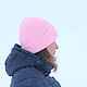 Шапка бини Женская вязаная "Pink Beanie". Шапки. KnitTOyou. Интернет-магазин Ярмарка Мастеров.  Фото №2