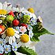 Композиция с земляникой из холодного фарфора. Цветы. loryfleur. Ярмарка Мастеров.  Фото №4