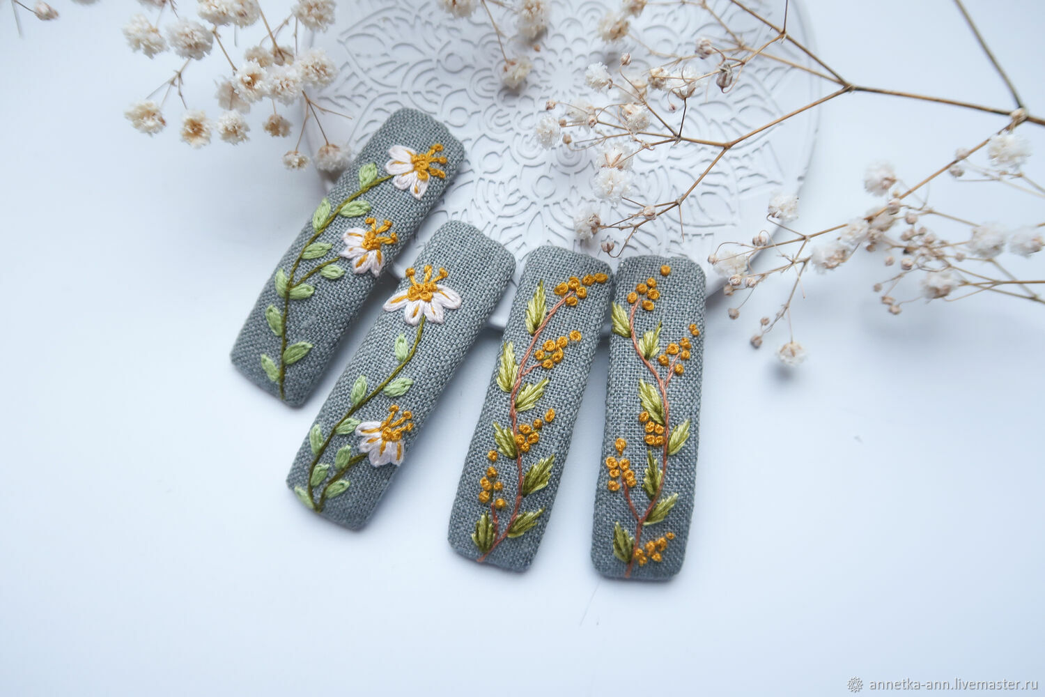 Hairpins 2pcs click-clack - Flowers and Berries, Hairpins, Fryazino,  Фото №1