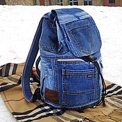 Сумки и аксессуары handmade. Livemaster - original item Jeans backpack Kollins 22. Handmade.