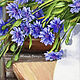 Cornflower oil painting 'Summer calico outfit' still life. Pictures. yuliabogun. My Livemaster. Фото №5
