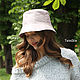 Women's leather hat pink powder Panama hat natur leather, Panama, Krasnodar,  Фото №1