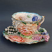 Посуда handmade. Livemaster - original item teacups: Beautiful garden. Handmade.