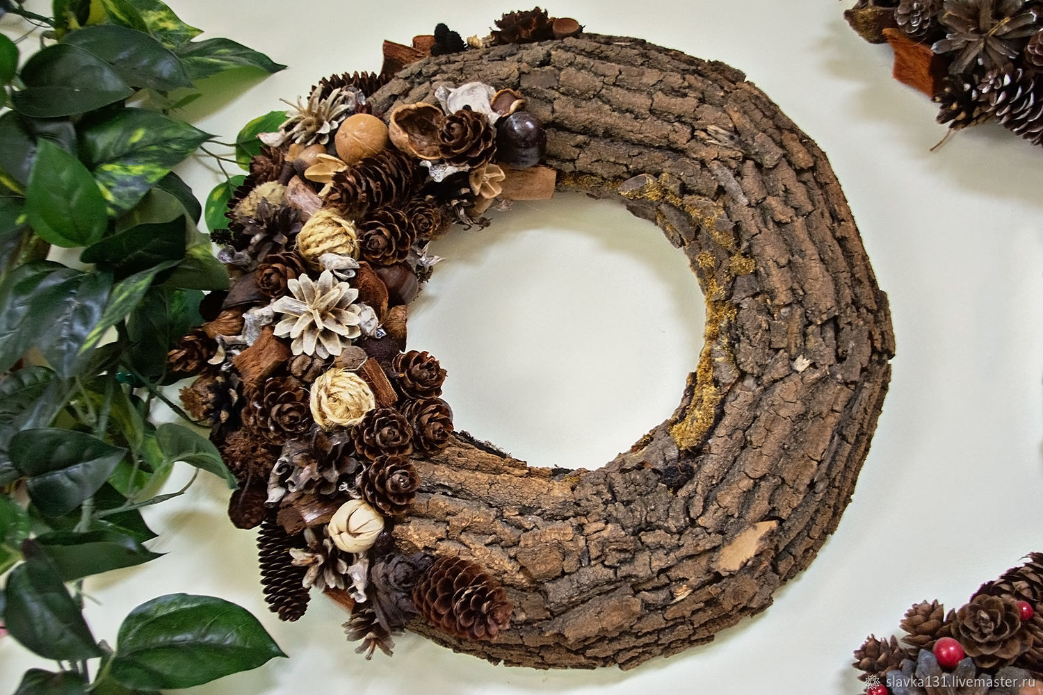 Декоративный венок в интернет-магазине Ярмарка Мастеров по цене 2100 ...