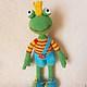 The Frog - King.Knitted toy, Stuffed Toys, Gornozavodsk,  Фото №1