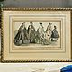 Винтаж: Антикварная литография "Прогулочное платье" 1863. Предметы интерьера винтажные. Старый Чулан (vintageantik). Интернет-магазин Ярмарка Мастеров.  Фото №2