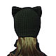 kit: Hat with ears Cat knitted Scarf rescence. Caps. Space Cat Knitting. My Livemaster. Фото №4