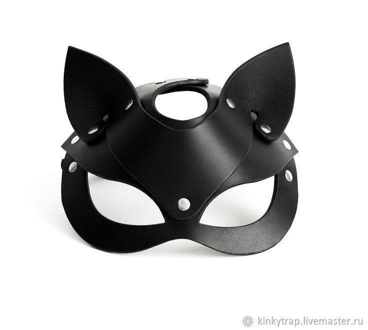 Кожаная маска, Кожаный чокер, бдсм, портупея, наручники, маска кошки, Маска...