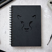 Канцелярские товары handmade. Livemaster - original item Wooden Panther Notebook. Handmade.