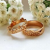 Свадебный салон handmade. Livemaster - original item Wedding couple rings Mountain gold 585 (Ob11). Handmade.
