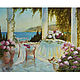 Oil painting ' on a blooming balcony', Pictures, Belorechensk,  Фото №1