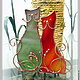 Подсвечник витражный "Влюбленные коты". Подсвечники. TM Art Glass(витражная мастерская). Ярмарка Мастеров.  Фото №4