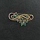 Brooch pin green brooch for cardigan coat. Brooches. Liza K (Lizaveta1). Online shopping on My Livemaster.  Фото №2